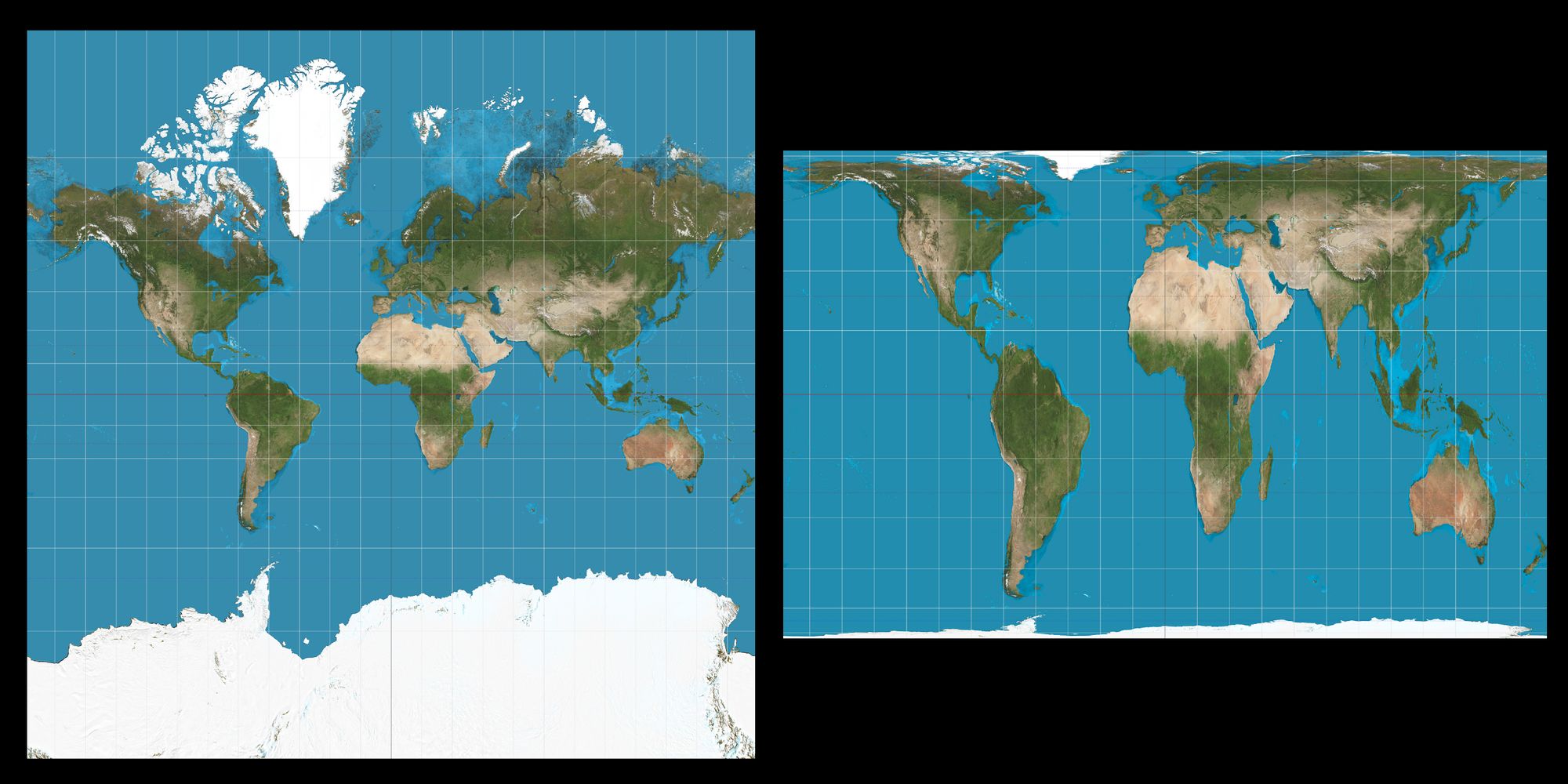 mercator projection vs peters projection